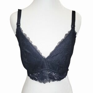 NWT Momanda Nursing Black Lace Bra M‎